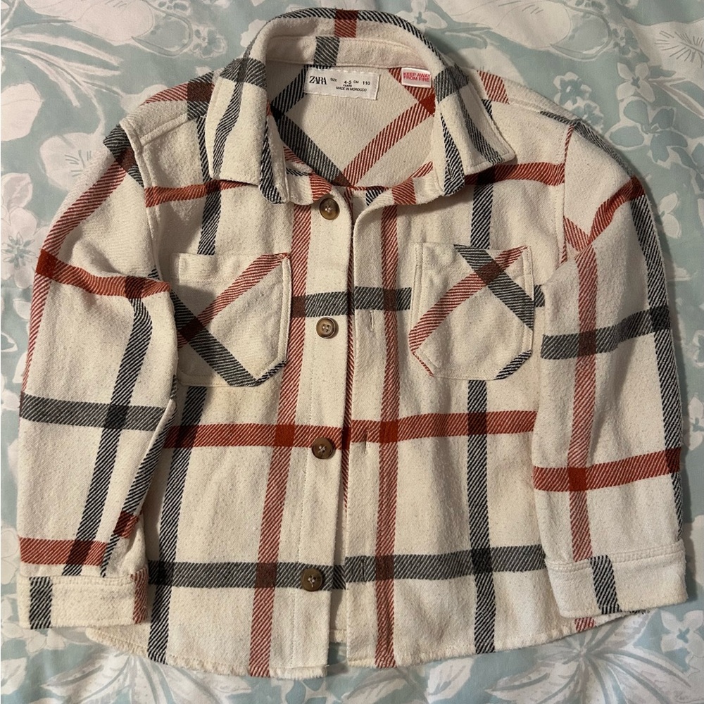 Plaid Button-Up Fall Zara Cotton Shirt